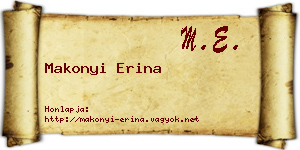 Makonyi Erina névjegykártya